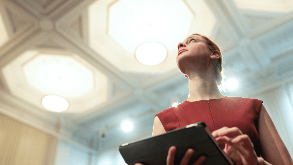Female Engineer controlling lights - controlling what you can control